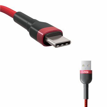 MS CABLE USB-A 2.0 -> USB-C, 2m, crveni