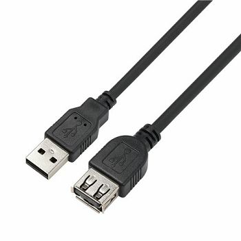 MS CABLE USB AM 2.0 -> USB AF, 2m, C-AFA3200, crna