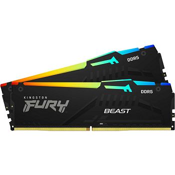 Memorija PC-48000, 16GB, KINGSTON Fury Beast KF560C40BBAK2-16, DDR5 6000MHz, 2x8GB