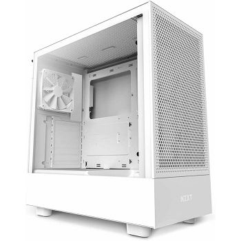 Kućište NZXT H5 Flow, MIDI,  ATX, USB 3.2, USB-C, bijelo, bez napajanja