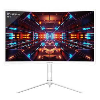 Monitor 27" LC POWER M27 QHD C, VA, 240Hz, 1ms, 350cd/m2, 2500:1, zvučnici, zakrivljeni, bijeli