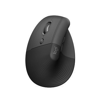 Miš LOGITECH Lift, za ljevake, optički, ergonomski, bežični, USB, sivi