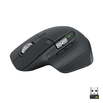 Miš LOGITECH MX Master 3S Performance, laserski, bežični, BT, Unifying receiver USB, crni