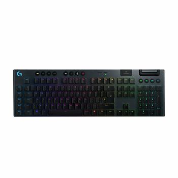 Tipkovnica LOGITECH Gaming G915 Lightspeed Linear, RGB, mehanička, bežična, UK Layout, USB, crna