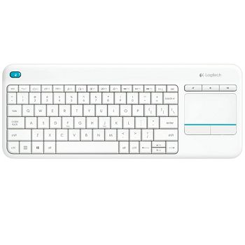 Tipkovnica LOGITECH K400+ Wireless Touch, bežična, bijela, unifying, USB