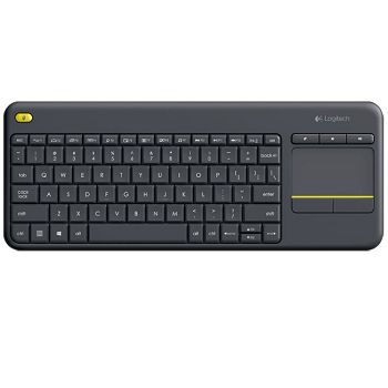 Tipkovnica LOGITECH K400+ Wireless Touch, bežična, crna, unifying, USB