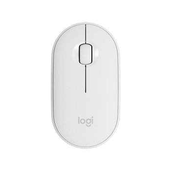 Miš LOGITECH M350 Pebble, optički, bežični, bijeli, USB