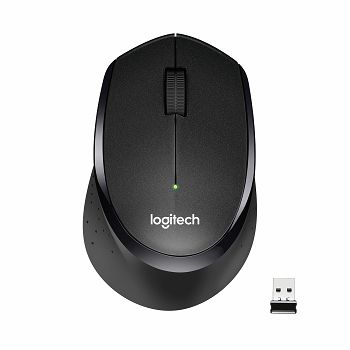 Miš LOGITECH M330 Silent Plus, optički, 1000dpi, bežični, crni, USB