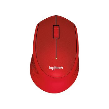 Miš LOGITECH M330 Silent Plus, optički, 1000dpi, bežični, crveni, USB