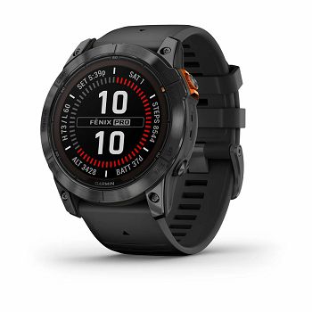 Pametni sat GARMIN Fenix 7X Pro Solar, HR, GPS, multisport, tamnosivi/crni remen