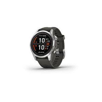 Pametni sat GARMIN Fenix 7S Pro Solar, HR, GPS, multisport, srebrni/grafitno sivi remen