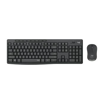 Tipkovnica + miš LOGITECH MK295 Silent Wireless Combo, bežična, crna, USB