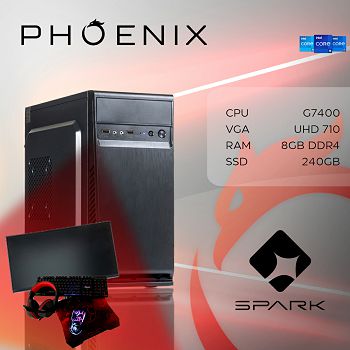 Računalo Phoenix SPARK Z-173 Intel Pentium G7400/8GB DDR4/SSD 240GB/24" monitor/tipkovnica/miš/podloga/slušalice