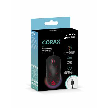 Miš SPEEDLINK CORAX, žičani, RGB, 3200 DPI, gaming, crni
