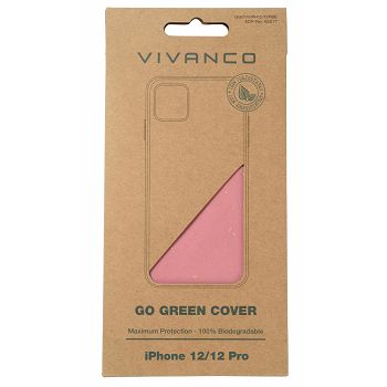 EKO maska VIVANCO 62277 Go Green cover, iPhone 12/12 Pro, roza