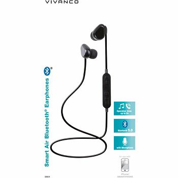 Slušalice VIVANCO Smart Air, mikrofon, Bluetooth, crne