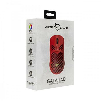 WHITE SHARK RGB gaming miš GALAHAD crveni 6400dpi