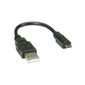Roline USB2.0 kabel TIP A(M) na Micro B(M), 0.15m, crni