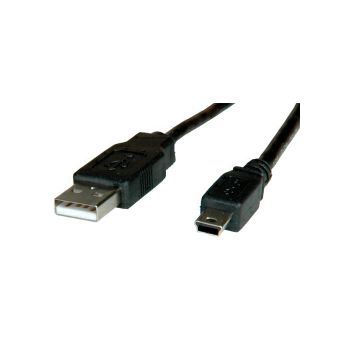 Roline USB2.0 kabel TIP A(M) na Mini 5-pin(M), 1.8m, crni