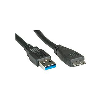 Roline USB3.0 kabel TIP A(M) - Micro B(M), 0.8m, crni