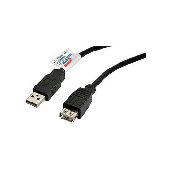 Roline USB2.0 kabel TIP A-A M/F 3.0m, crni (produžni)