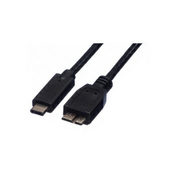 Roline USB3.1 kabel TIP C-microB M/M, 0.5m, crni