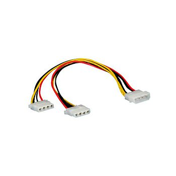 Roline interni Y-naponski kabel, 4-pin HDD - 2×4-pin HDD, 0.3m
