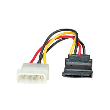 Roline naponski kabel, 4-pin HDD - SATA (90°), 0.1m