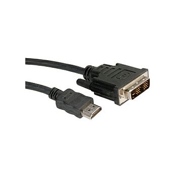 Roline DVI kabel, DVI-D (18+1) - HDMI, M/M, 2.0m, crni