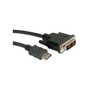 Roline DVI kabel, DVI-D (18+1) - HDMI, M/M, 3.0m, crni