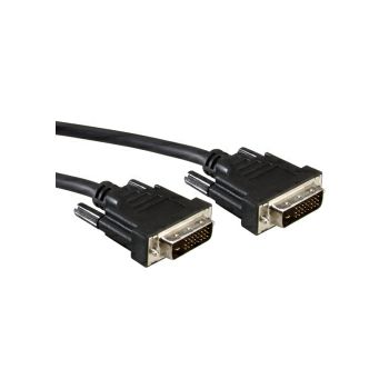 Roline DVI kabel, DVI-D (24+1) Dual Link, M/M, 15m, crni