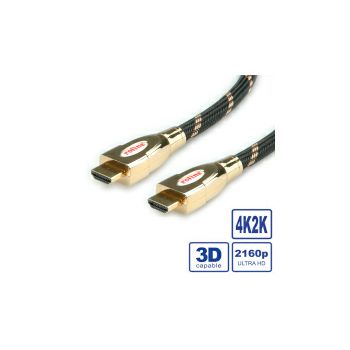 Roline GOLD HDMI Ultra HD kabel sa mrežom, M/M, 1.0m