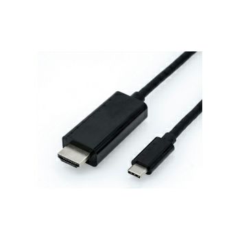 Roline USB-C - HDMI kabel, M/M, 2.0m, crni