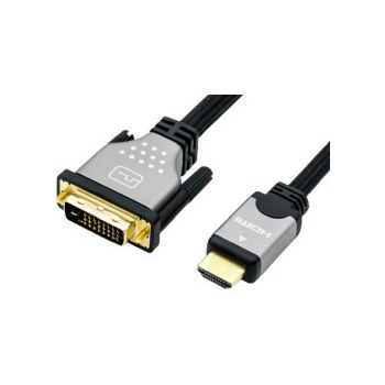 Roline DVI kabel, DVI-D (24+1) - HDMI, Dual Link, M/M, 3.0m, crno/sivi