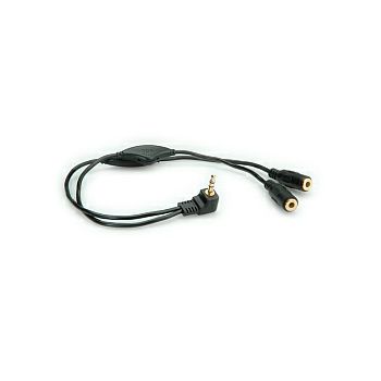 Roline Audio Y kabel, 3.5mm Stereo (M) - 2×3.5mm Stereo (F), kontrola glasnoće, 0.3m