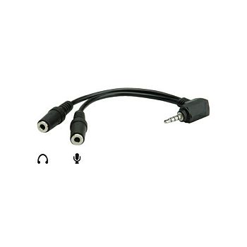 Roline Audio Y kabel, 3.5mm Stereo (M) - 2×3.5mm Stereo (F), 0.15m