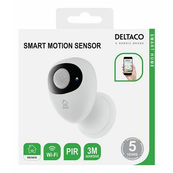 Pametni senzor pokreta DELTACO, PIR, WiFi, bijelo-crna