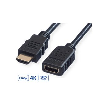 Roline VALUE HDMI produžni kabel sa mrežom, HDMI M - HDMI F, 1.0m