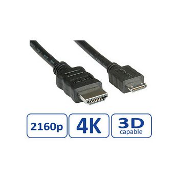 Roline VALUE HDMI High Speed kabel sa mrežom, TIP A (M) - TIP C (M) (mini), 2.0m