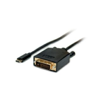 Roline VALUE USB-C - DVI kabel, M/M, 2.0m, crni