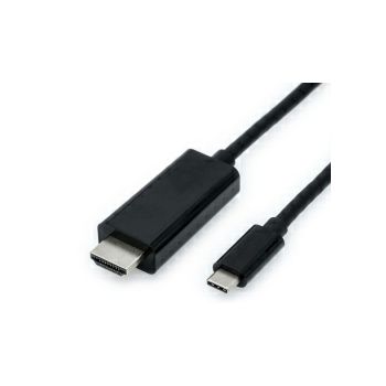 Roline VALUE USB-C - HDMI kabel, M/M, 1.0m, crni