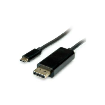 Roline VALUE USB-C - DP kabel, M/M, 1.0m, crni