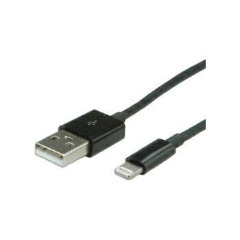 Roline VALUE Lightning na USB kabel za iPhone/iPad/iPod, 1.8m, crni
