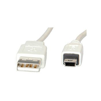 Roline VALUE USB2.0 kabel TIP A(M) na Mini 5-pin (M), 1.8m, bijeli