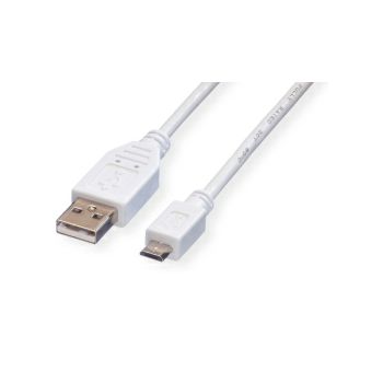 Roline VALUE USB2.0 kabel TIP A(M) na Micro B(M), 0.15m