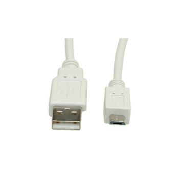 Roline VALUE USB2.0 kabel TIP A(M) na Micro B(M), 1.8m, bijeli