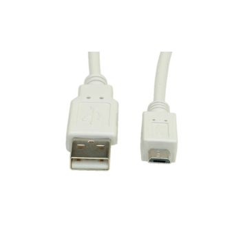 Roline VALUE USB2.0 kabel TIP A(M) na Micro B(M), 0.8m, bijeli