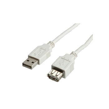 Roline VALUE USB2.0 kabel TIP A-A M/F, 0.8m, bijeli (produžni)