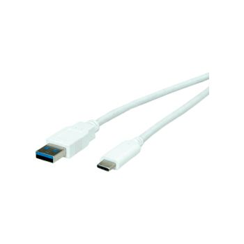 Roline VALUE USB3.0 kabel, A-C, M/M, 0.5m, bijeli