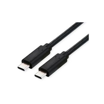 Roline VALUE USB4 Gen3x2 kabel TIP C-C M/M, Emark, 100W, 1.0m, crni